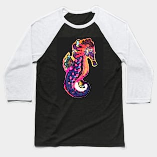 Abstract Colorful Seahorse Baseball T-Shirt